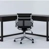 Pierce Espresso Corner Desk + Wendell Office Chair -Living Spaces Store 309826 brown wood desk and chair set signature 01