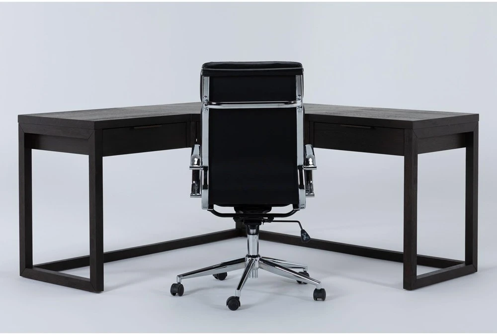 Pierce Espresso Corner Desk + Moby Black High Back Office Chair 3 Pierce Espresso Corner Desk + Moby Black High Back Office Chair
