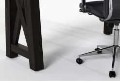 Jaxon Corner Desk + Moby Black Low Back Rolling Office Chair -Living Spaces Store 309846 black wood desk and chair set detail 44