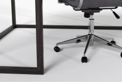 Pierce Espresso Corner Desk+ Moby Grey High Back Office Chair -Living Spaces Store 309849 brown wood desk and chair set detail 44