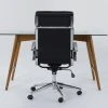 Alton Glass Desk + Moby Black High Back Rolling Office Chair -Living Spaces Store 309864 brown wood desk and chair set signature 01
