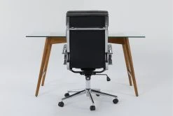 Alton Glass Desk+ Moby Grey High Back Rolling Office Chair