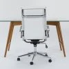 Alton Glass Desk + Moby White High Back Rolling Office Chair -Living Spaces Store 309867 brown wood desk and chair set signature 01