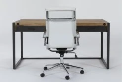 Whistler Desk + Moby White High Back Rolling Office Chair