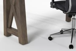 Jaxon Grey Corner Desk + Moby Black Low Back Rolling Office Chair -Living Spaces Store 309874 grey wood desk and chair set detail 44
