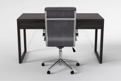 Pierce Espresso Computer Desk+ Moby Grey High Back Rolling Office Chair