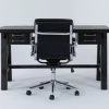 Jaxon Desk + Moby Black Low Back Rolling Office Chair -Living Spaces Store 309876 black wood desk and chair set signature 01
