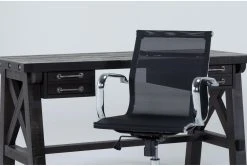 Jaxon Desk + Wendell Office Chair -Living Spaces Store 309895 black wood desk and chair set side 21