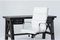 Jaxon Desk + Moby White High Back Rolling Office Chair -Living Spaces Store 309898 black wood desk and chair set side 21