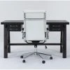 Jaxon Desk + Moby White High Back Rolling Office Chair -Living Spaces Store 309898 black wood desk and chair set signature 01
