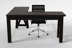 Jaxon Corner Desk + Wendell Office Chair -Living Spaces Store 309901 black wood desk and chair set back 65