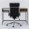 Hollis Writing Desk + Moby Grey High Back Rolling Office Chair -Living Spaces Store 309908 brown wood desk and chair set signature 01