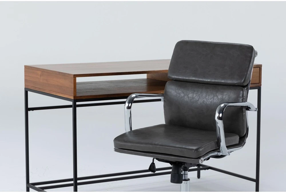 Hollis Writing Desk + Moby Grey Low Back Rolling Office Chair 5 Hollis Writing Desk + Moby Grey Low Back Rolling Office Chair - Image 3