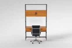 Hollis 49" Wall Desk + Moby Black High Back Rolling Office Chair