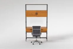 Hollis 49" Wall Desk + Moby Grey High Back Rolling Office Chair