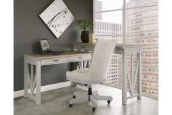 Seybert Grey Upholstered Desk Chair -Living Spaces Store 310644 grey polyester office chair room 85