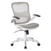 Caty White Mesh Office Chair With Wheels -Living Spaces Store 315490 white polyester office chair signature 01