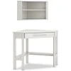 Highline White L-Shaped Desk And Wall Shelf -Living Spaces Store 318594 white wood desk and hutch set signature 01