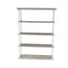 64" Brown Wood Farmhouse Shelving Unit 1 64" Brown Wood Farmhouse Shelving Unit -Living Spaces Store 320262 brown mdf bookcase signature 01
