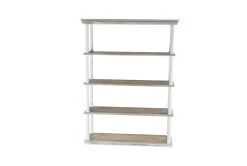 64" Brown Wood Farmhouse Shelving Unit