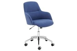 Mona Office Chair In Blue Fabric With Polished Aluminum Base -Living Spaces Store 321646 blue polyester office chair detail 45