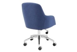 Mona Office Chair In Blue Fabric With Polished Aluminum Base -Living Spaces Store 321646 blue polyester office chair detail 47