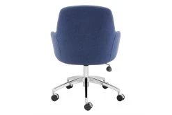 Mona Office Chair In Blue Fabric With Polished Aluminum Base -Living Spaces Store 321646 blue polyester office chair detail 48
