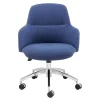 Mona Office Chair In Blue Fabric With Polished Aluminum Base -Living Spaces Store 321646 blue polyester office chair signature 01