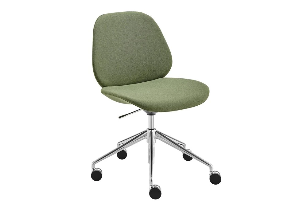Lior Green Office Chair With Polished Aluminum Base 4 Lior Green Office Chair With Polished Aluminum Base - Image 2