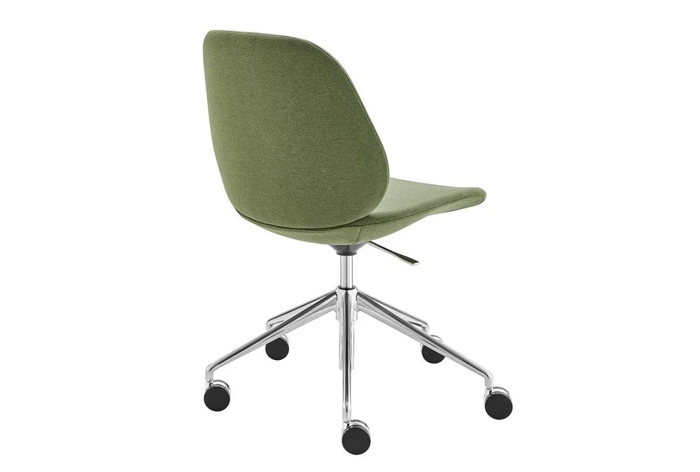 Lior Green Office Chair With Polished Aluminum Base 6 Lior Green Office Chair With Polished Aluminum Base - Image 4