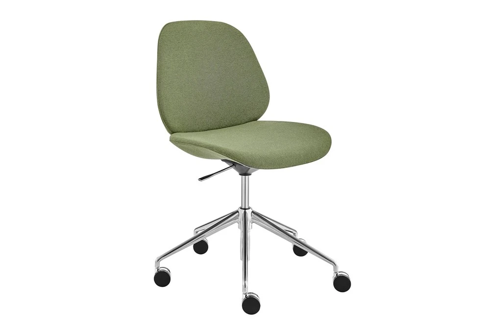 Lior Green Office Chair With Polished Aluminum Base 8 Lior Green Office Chair With Polished Aluminum Base - Image 6