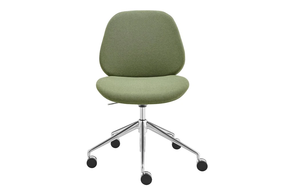 Lior Green Office Chair With Polished Aluminum Base 3 Lior Green Office Chair With Polished Aluminum Base