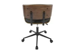 Linnea Walnut + Black Faux Leather Swivel Adjustable Office Chair -Living Spaces Store 323462 back 82