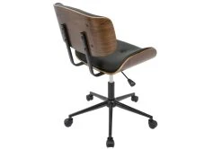 Linnea Walnut + Black Faux Leather Swivel Adjustable Office Chair -Living Spaces Store 323462 back 83