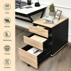Costway 3-Drawer Mobile File Cabinet Vertical Filling Cabinet For Home Office -Living Spaces Store GUEST 0158e9e0 57af 455f 94e2 7114b4f9840f