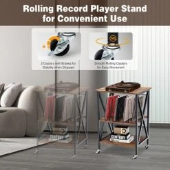 Costway 3-tier Rolling Turntable Stand Vinyl Record Storage Shelf With 3 Dividers & Wheels -Living Spaces Store GUEST 0479e554 8ede 40d3 ae47 c0f2f9fd6a83