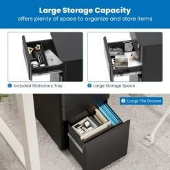 Mount-It! Mobile File Pedestal Cabinet With 3 Drawers & Lock | Slim Design Under Desk Storage & Organizer For Files, Folders & Office Supplies | Black -Living Spaces Store GUEST 091b3858 7a4d 42a9 be0e 16cd9c056847