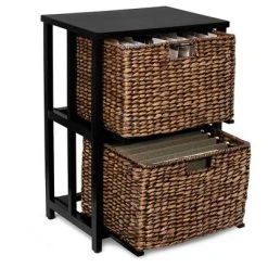 BirdRock Home 2 Tiered Hanging File Cubby With Wood Top - Brown Wash -Living Spaces Store GUEST 0b9f429c 6e82 4a79 b24d d59a4eba2a85