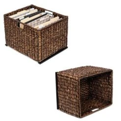 BirdRock Home 2 Tiered Hanging File Cubby With Wood Top - Brown Wash -Living Spaces Store GUEST 0bf955f6 c970 4983 8c8d 8c9811c9bc64