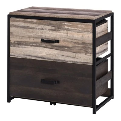 Vinsetto Office File Cabinet W/ 2 Large Drawers And Adjustable Metal Hanging Bars For A4 Letter And Legal Sized Files, Storage Organizer, Brown/Black 5 Vinsetto Office File Cabinet W/ 2 Large Drawers And Adjustable Metal Hanging Bars For A4 Letter And Legal Sized Files, Storage Organizer, Brown/Black - Image 3