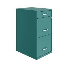 Space Solutions 18" Deep 3 Drawer Metal Organizer File Cabinet With Pencil Drawer