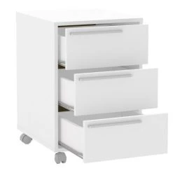 Maia 3 Drawer File Cabinet White - Polifurniture