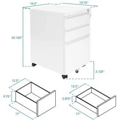 Mount-It! 3 Drawer Cabinet For Under Desk With Wheels | Rolling Storage With Lock For Files & Materials, Mobile Space Saving For Home & Office - White -Living Spaces Store GUEST 2863aaa8 9320 415a a7cb 61c91b5123cc