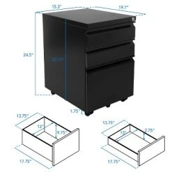 Mount-It! Mobile File Cabinet With 3 Drawers, Under Desk Rolling Storage , Black -Living Spaces Store GUEST 30d8c42b 241a 4045 bd48 a3bde99500bf