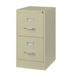Space Solutions 22" Deep 2 Drawer Vertical Letter Width File Cabinet Putty