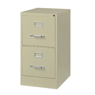 Space Solutions 22" Deep 2 Drawer Vertical Letter Width File Cabinet Putty 3 Space Solutions 22" Deep 2 Drawer Vertical Letter Width File Cabinet Putty