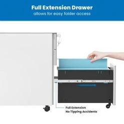 Mount-It! Mobile File Pedestal Cabinet With 3 Drawers & Lock | Slim Design Under Desk Storage & Organizer For Files, Folders & Office Supplies | White -Living Spaces Store GUEST 36244d94 7e08 48a1 a223 93e1cf8baa04