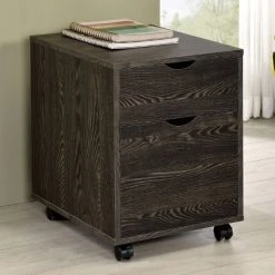 Noorvik 2 Drawer Mobile File Cabinet With Caster Wheels Dark Oak - Coaster
