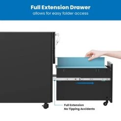 Mount-It! Mobile File Pedestal Cabinet With 3 Drawers & Lock | Slim Design Under Desk Storage & Organizer For Files, Folders & Office Supplies | Black -Living Spaces Store GUEST 38777a1a 819a 4de6 97a2 42db30f4f55f