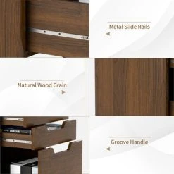Costway 3 Drawer Rolling File Cabinet W/ Wheels Vertical Printer Stand Walnut -Living Spaces Store GUEST 3a64c881 e920 4075 8a69 e426d96c577c